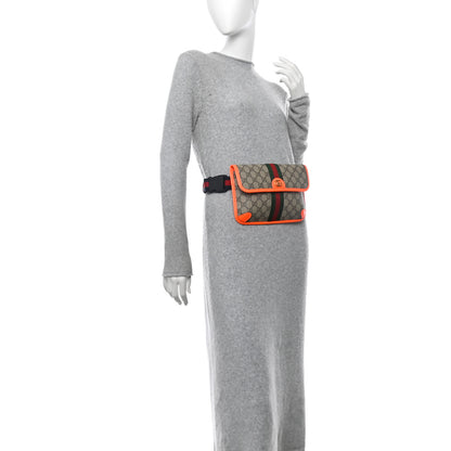 Gucci GG Supreme Monogram Web Small Ophidia Belt Bag Beige Ebony Orange Fluo 2 of 11