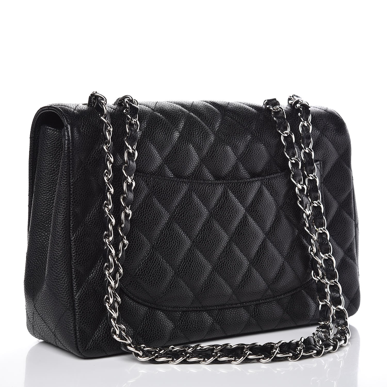Chanel Caviar Quilted Jumbo Single Flap Black 3 of 10