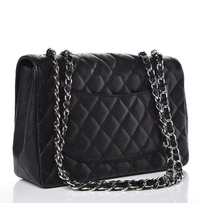 Chanel Caviar Quilted Jumbo Single Flap Black 3 of 10