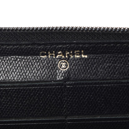 Chanel Grained Calfskin Large CC Zip Around Wallet Black 8 of 10