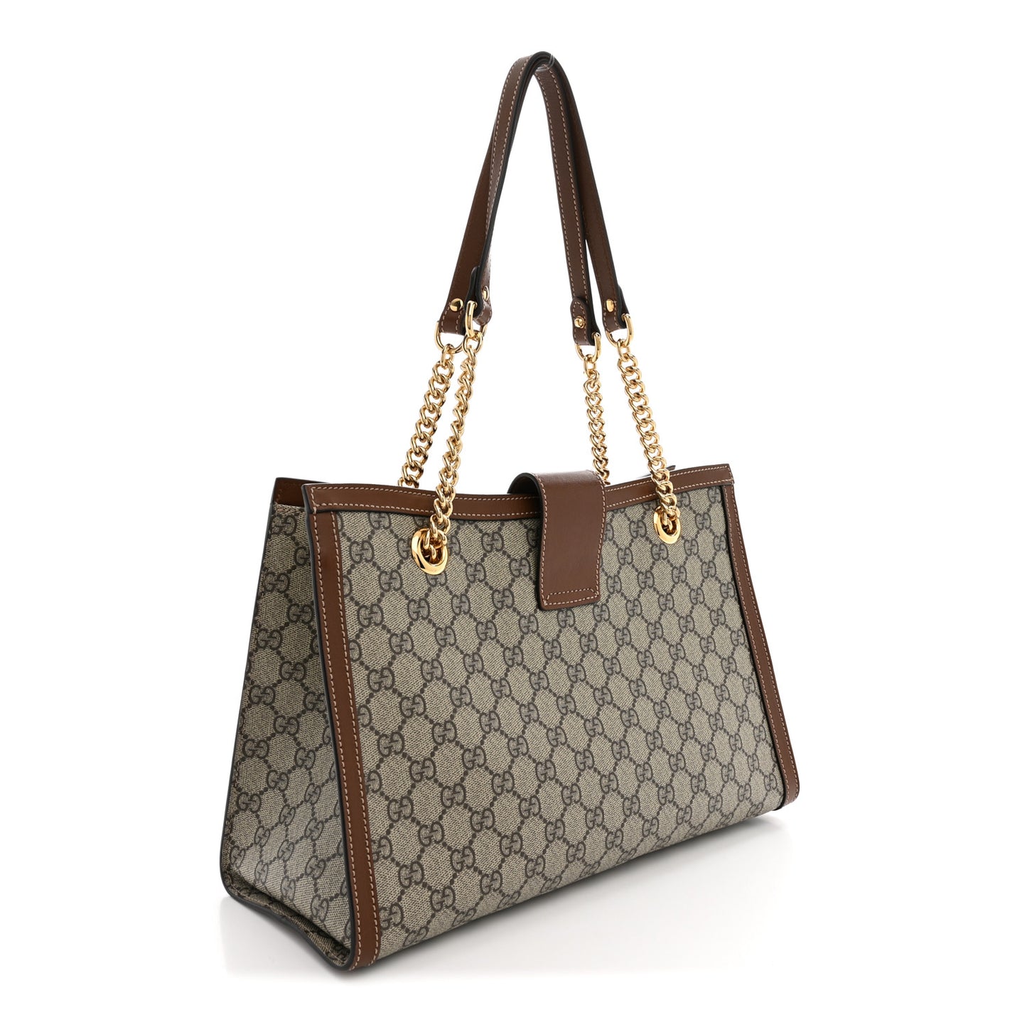 GG Supreme Monogram Medium Padlock Tote Beige Cuir