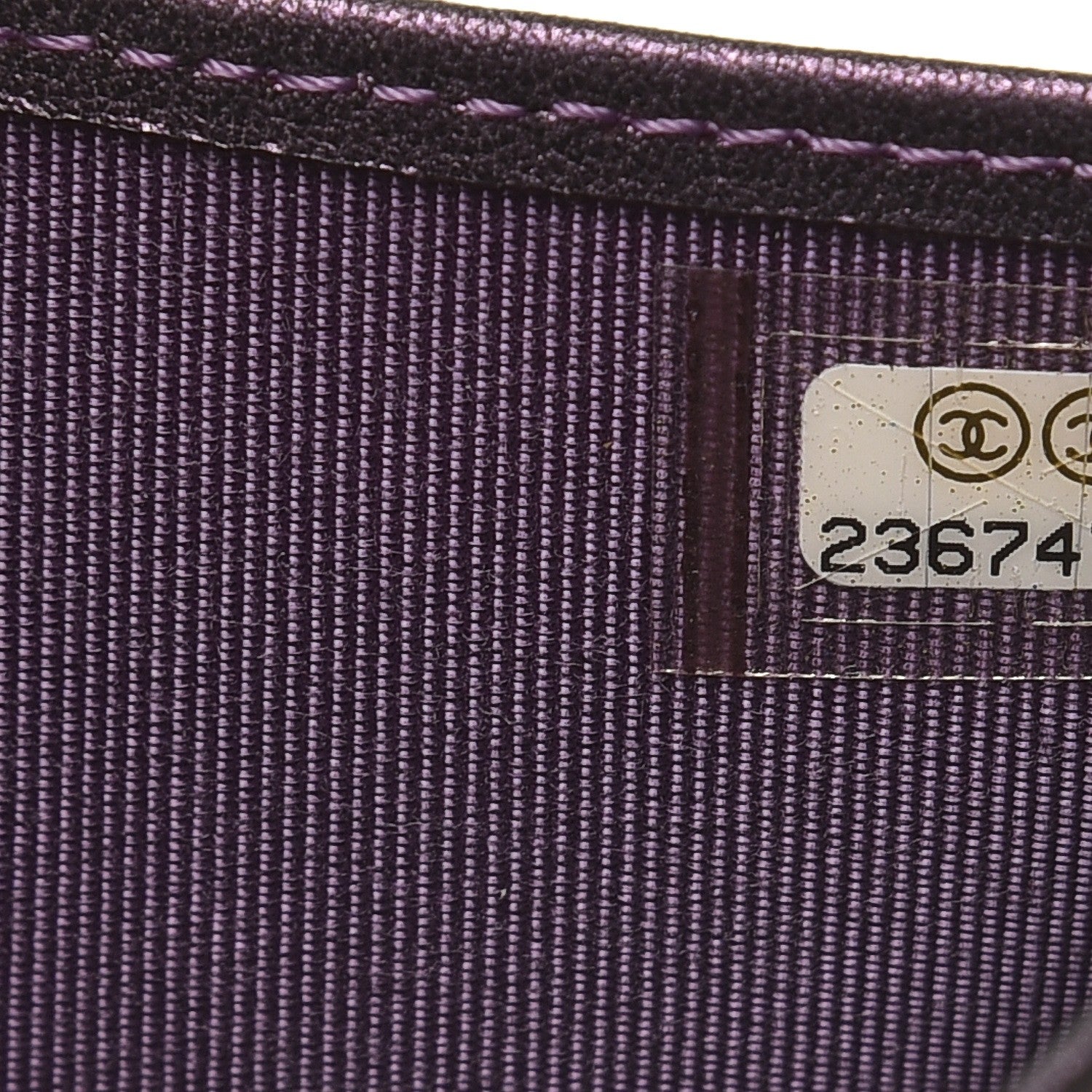 Chanel Metallic Lambskin Quilted Compact Flap Wallet Purple 8 of 9