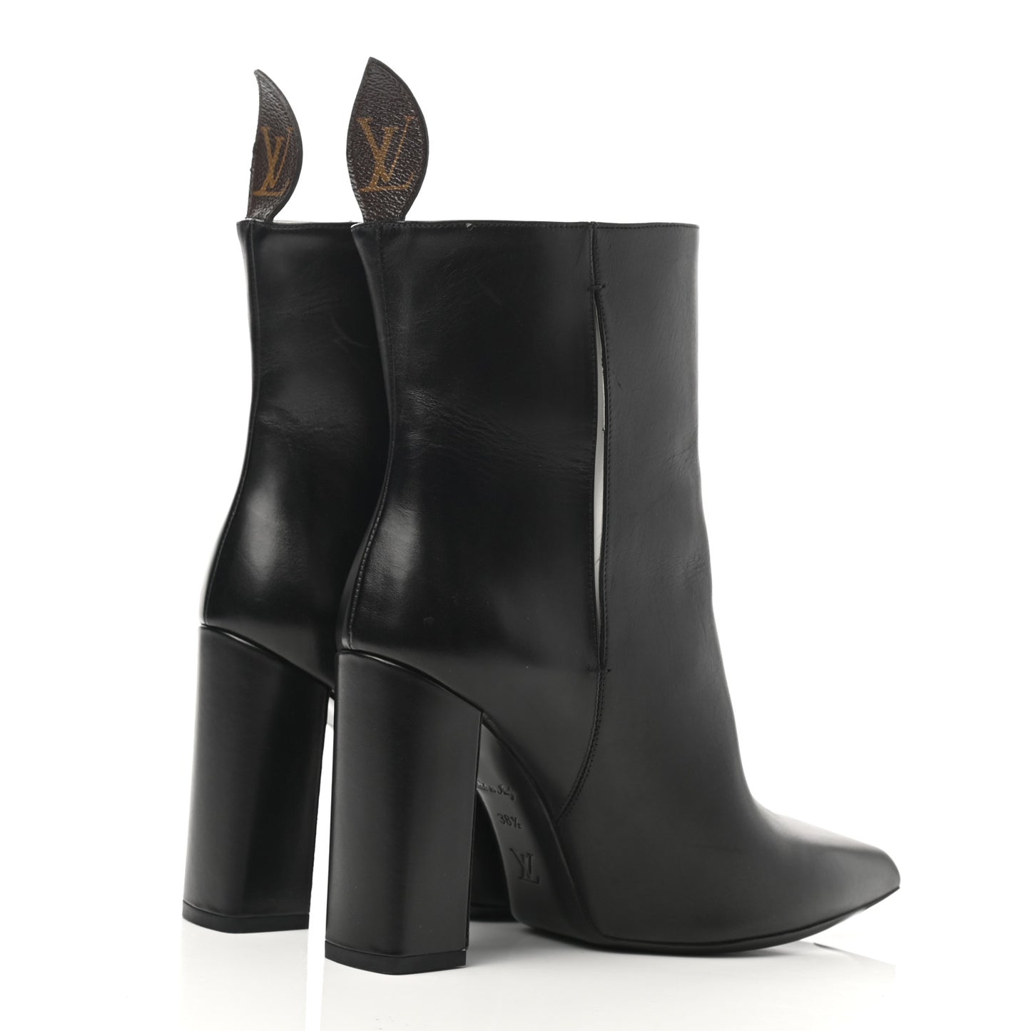 Calfskin Monogram Matchmaker Ankle Boots 38.5 Black