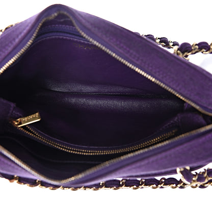 Chanel Jersey Chevron Quilted Camera Case Purple 5 of 11