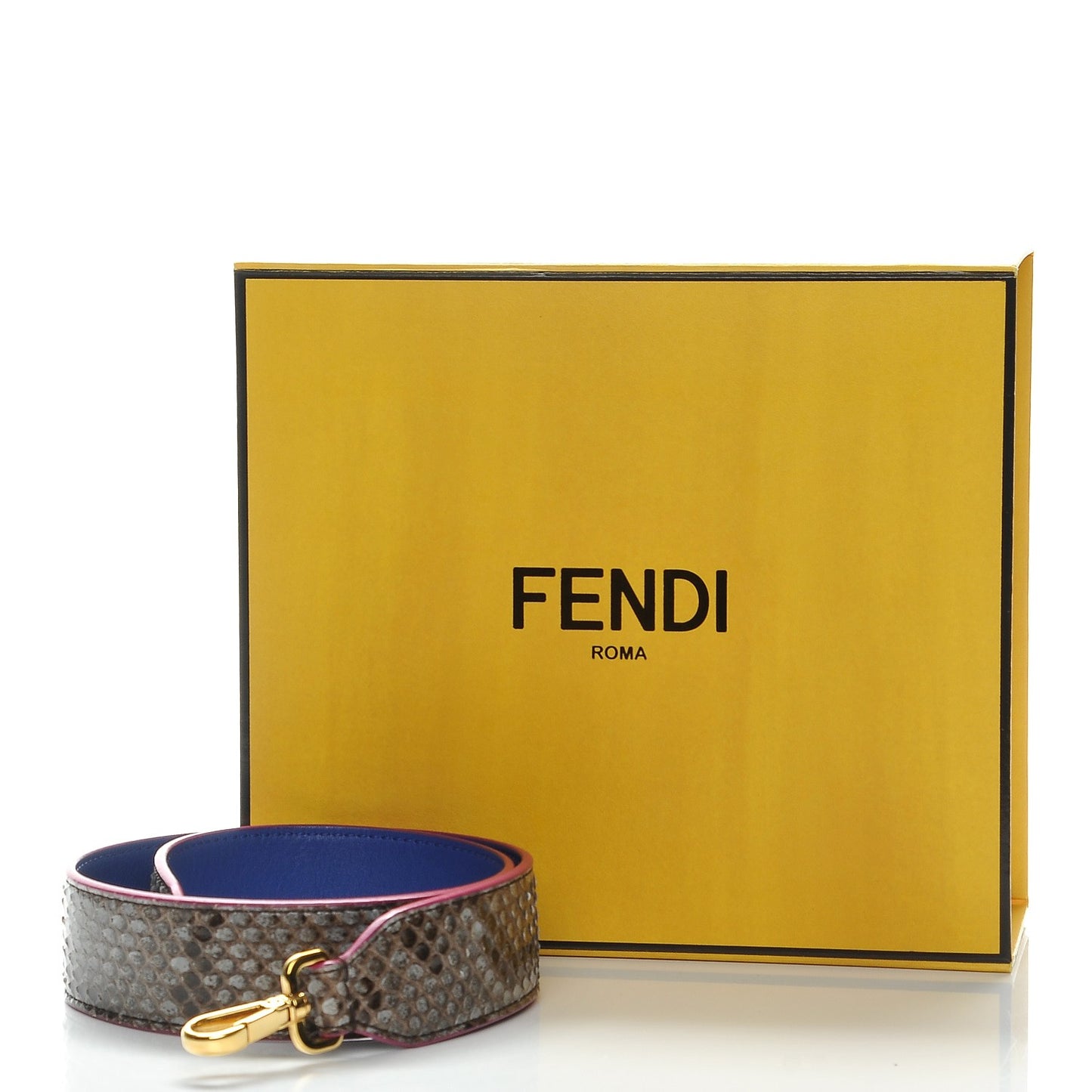 Shiny Python Vitello Dolce Strap You Asfalto Blue Neon