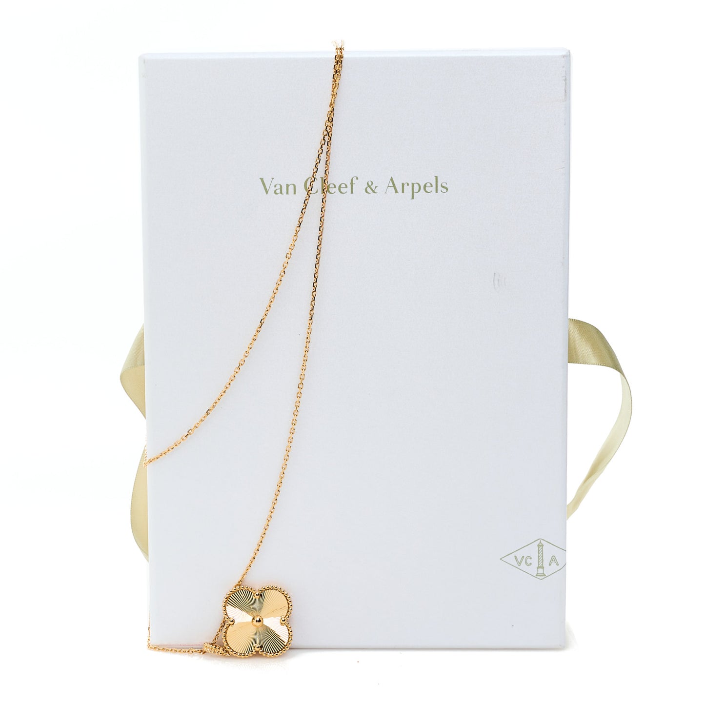 18K Yellow Gold Guilloche Magic Alhambra Long Necklace