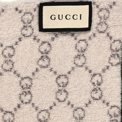 Gucci Wool Tricot GG Monogram Web Solange Scarf Coffee Ivory 4 of 4
