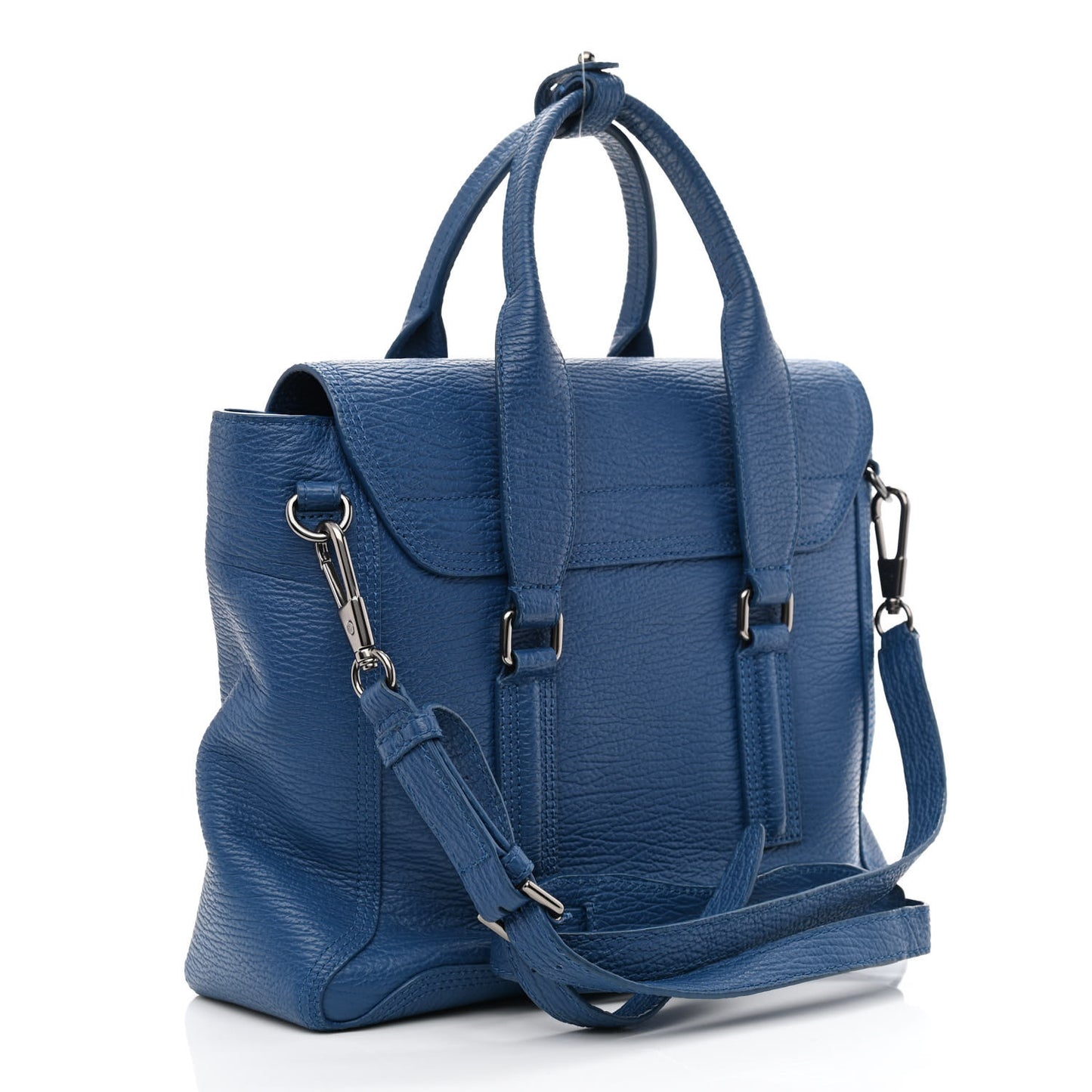 Textured Calfskin Medium Pashli Satchel Cobalt