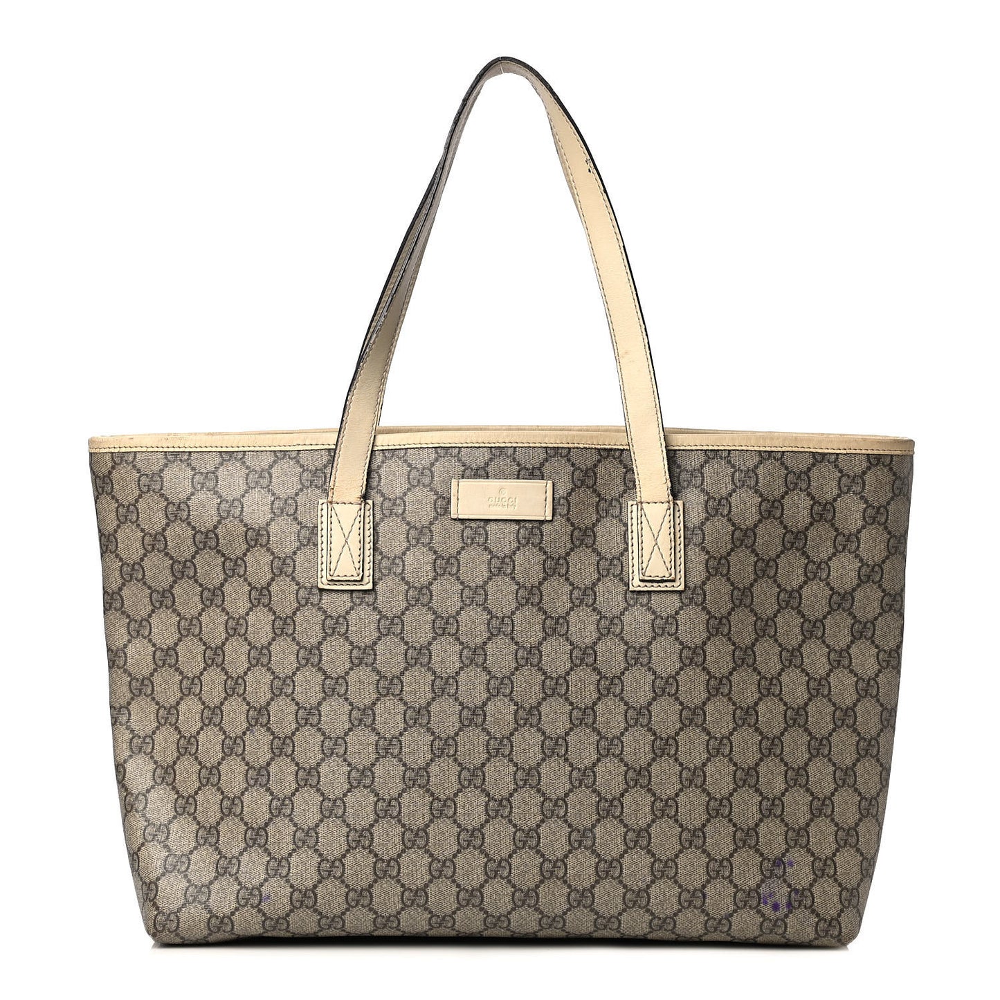 GG Supreme Monogram Medium Zippered Shopping Tote Off White