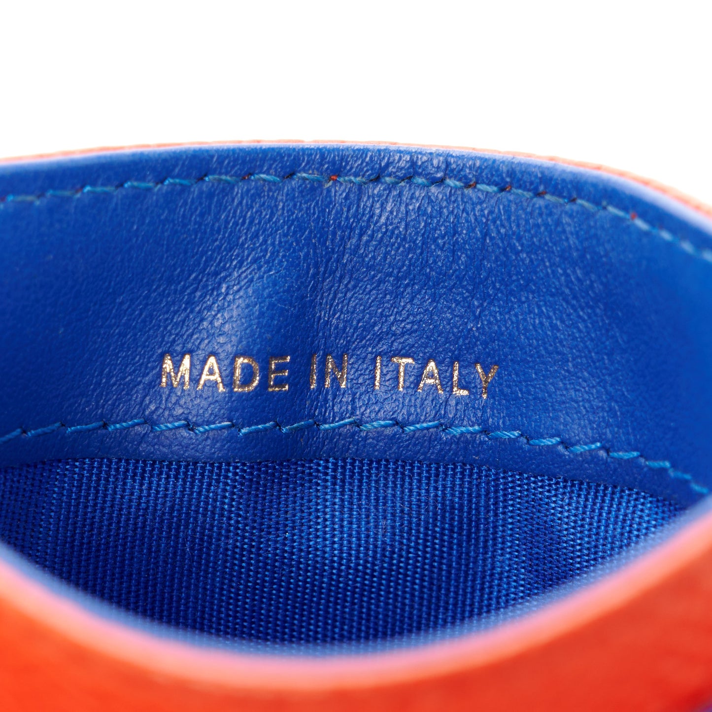Caviar Quilted Filigree Card Holder Blue White Red
