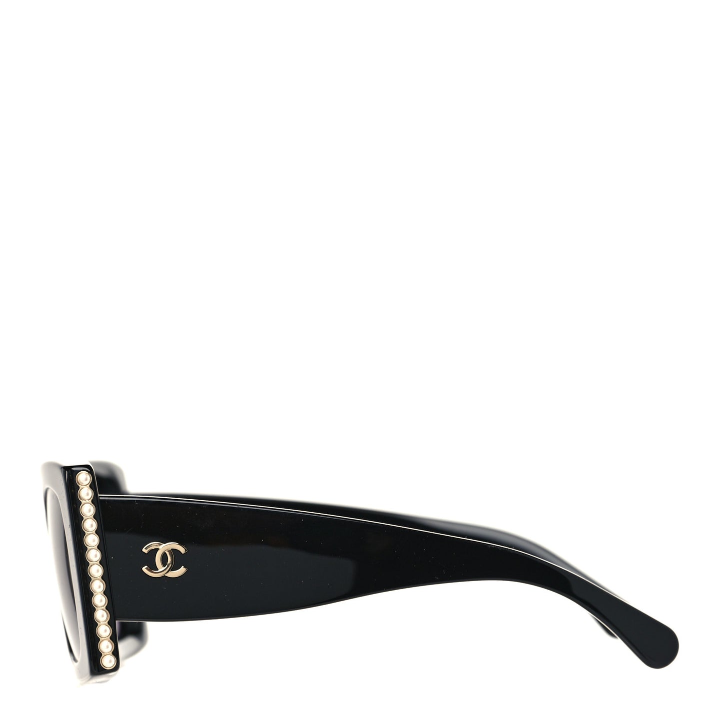 Acetate Pearl Rectangle Sunglasses 5480-H Black