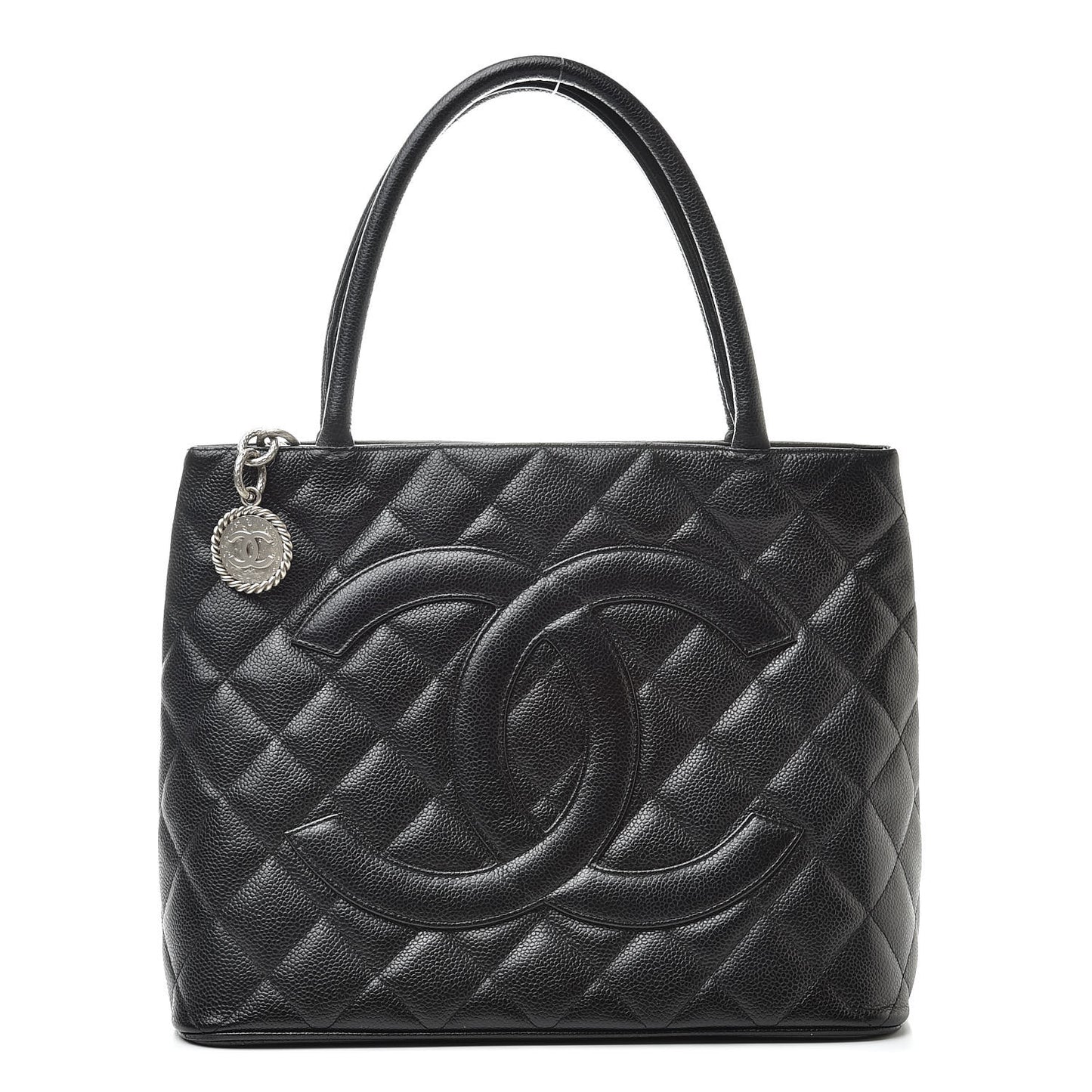 Caviar Quilted Medallion Tote Black