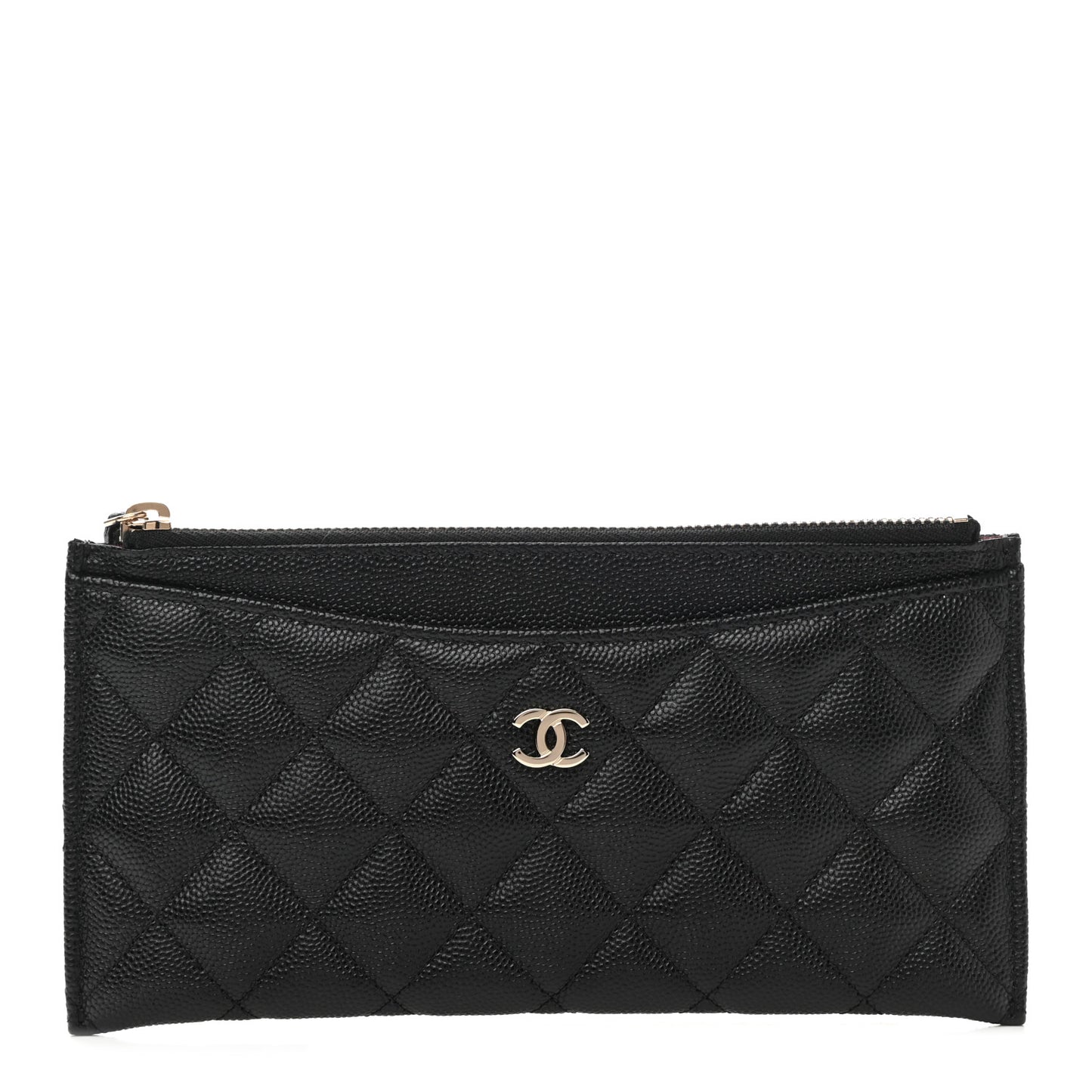 Caviar Quilted Classic Zip Pouch Black