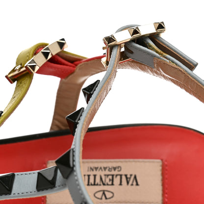 Valentino Garavani Calfskin Rockstud 90mm City Sandals 39 Coral Sky Army 9 of 10