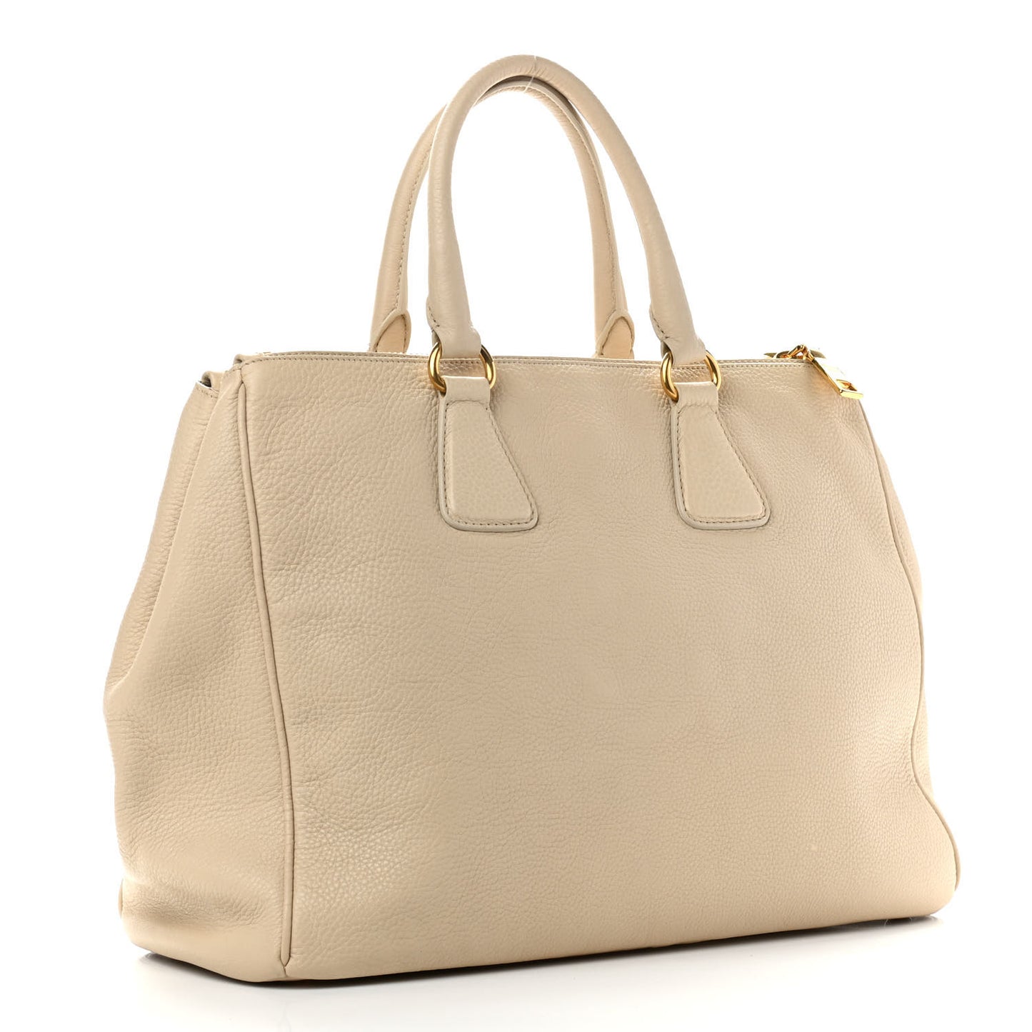 Vitello Daino Large Double Zip Tote Sabbia