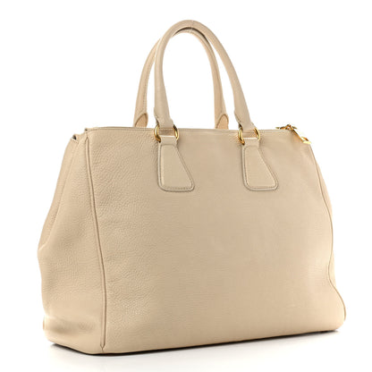 Prada Vitello Daino Large Double Zip Tote Sabbia 3 of 10