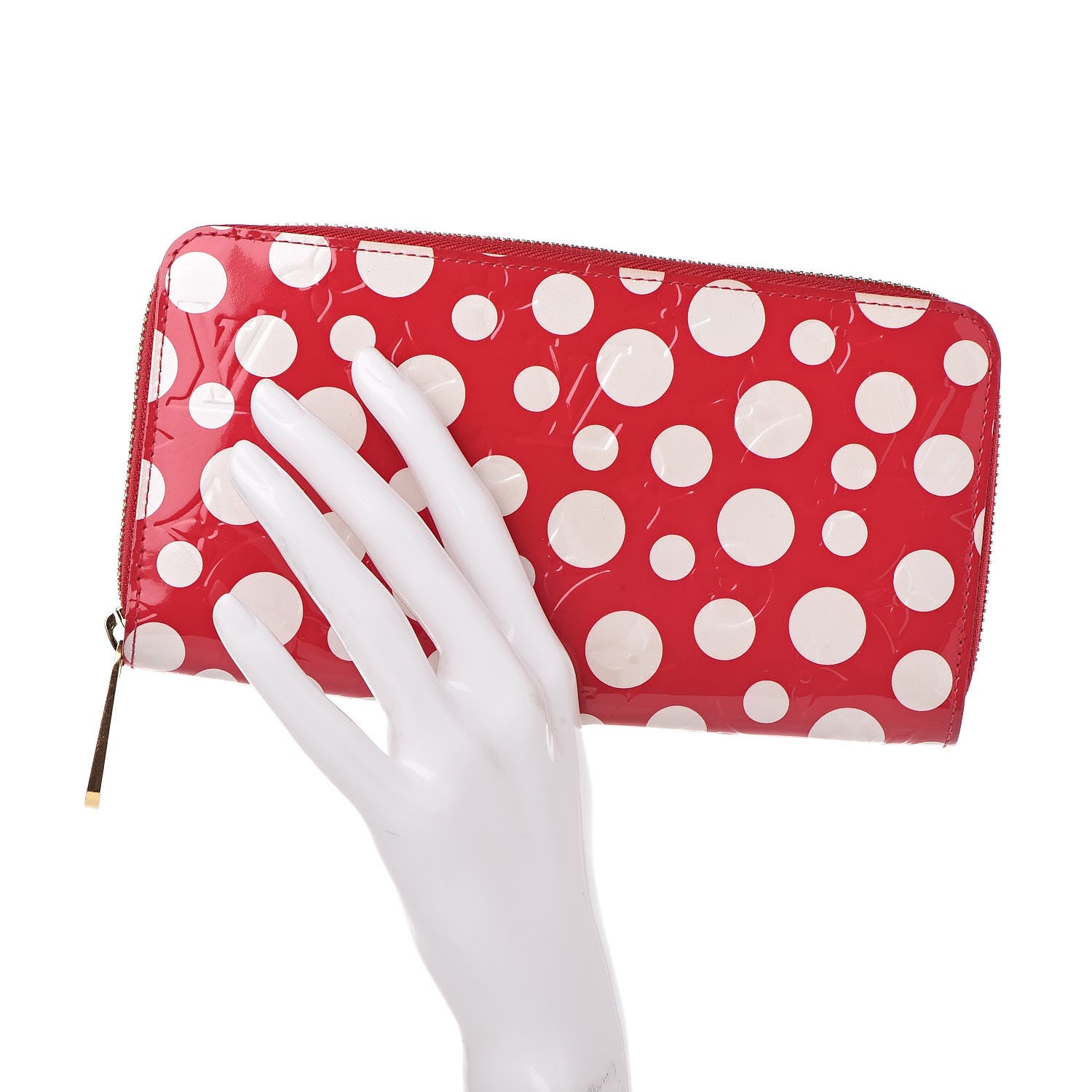 Louis Vuitton Vernis Kusama Infinity Dots Zippy Wallet Red 2 of 11