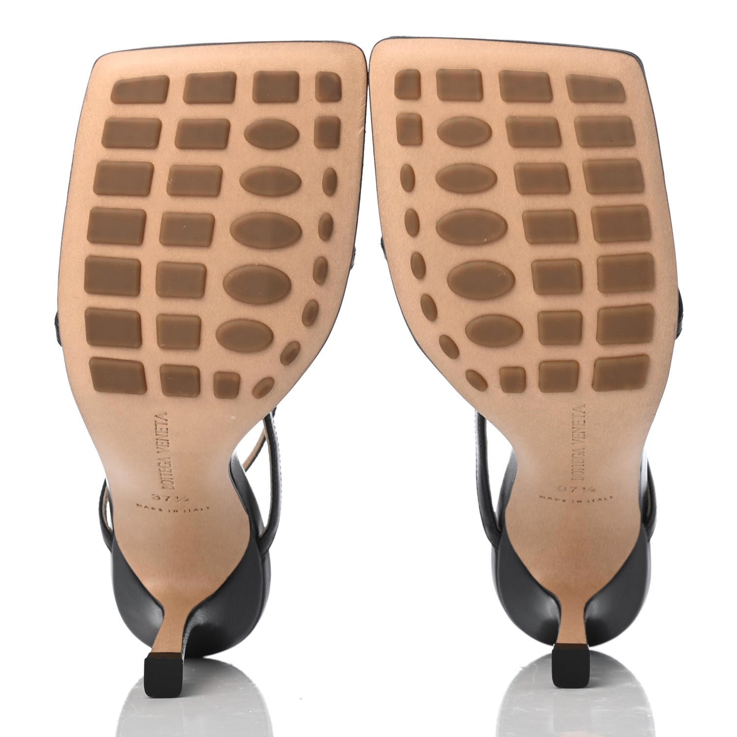 Lambskin Stretch Multi Strap 90mm Sandals 37.5 Black
