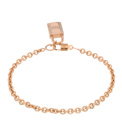 Hermes 18K Rose Gold Diamond Amulettes Cadenas Bracelet SH 2 of 3