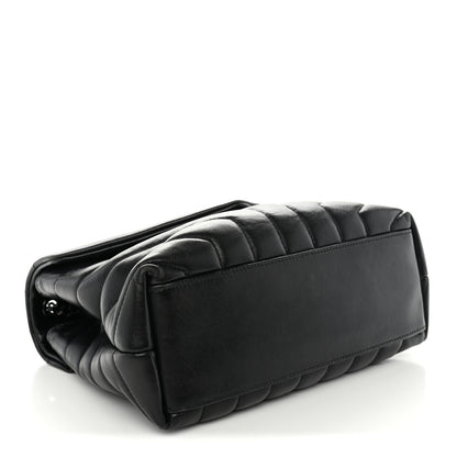 Saint Laurent Calfskin Y Quilted Monogram Monochrome Small Loulou Chain Satchel Black 4 of 15