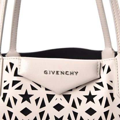 Givenchy Calfskin Lazer Cut Medium Antigona Tote White Black 9 of 10