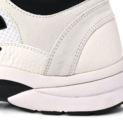 Chanel Mesh Suede Calfskin Grained Calfskin Womens CC Sneakers 39.5 White Black 8 of 11