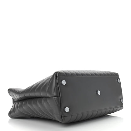 Saint Laurent Calfskin Y Quilted Monogram Large Loulou Shopper Storm 4 of 13
