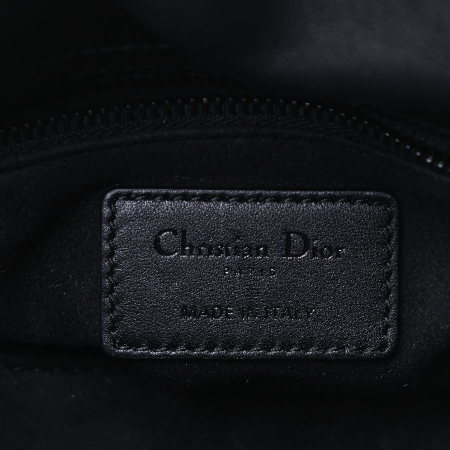 Smooth Calfskin Embroidered Mini Lady Dior Green Black