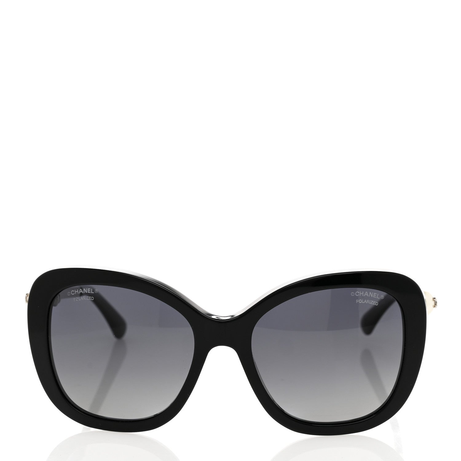 Chanel Acetate Polarized Butterfly Winter Pearl Sunglasses 5339-H Black 2 of 8