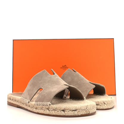 Hermes Suede Goatskin Mens Antigua Espadrille Sandals 41 Beige Sable 9 of 9
