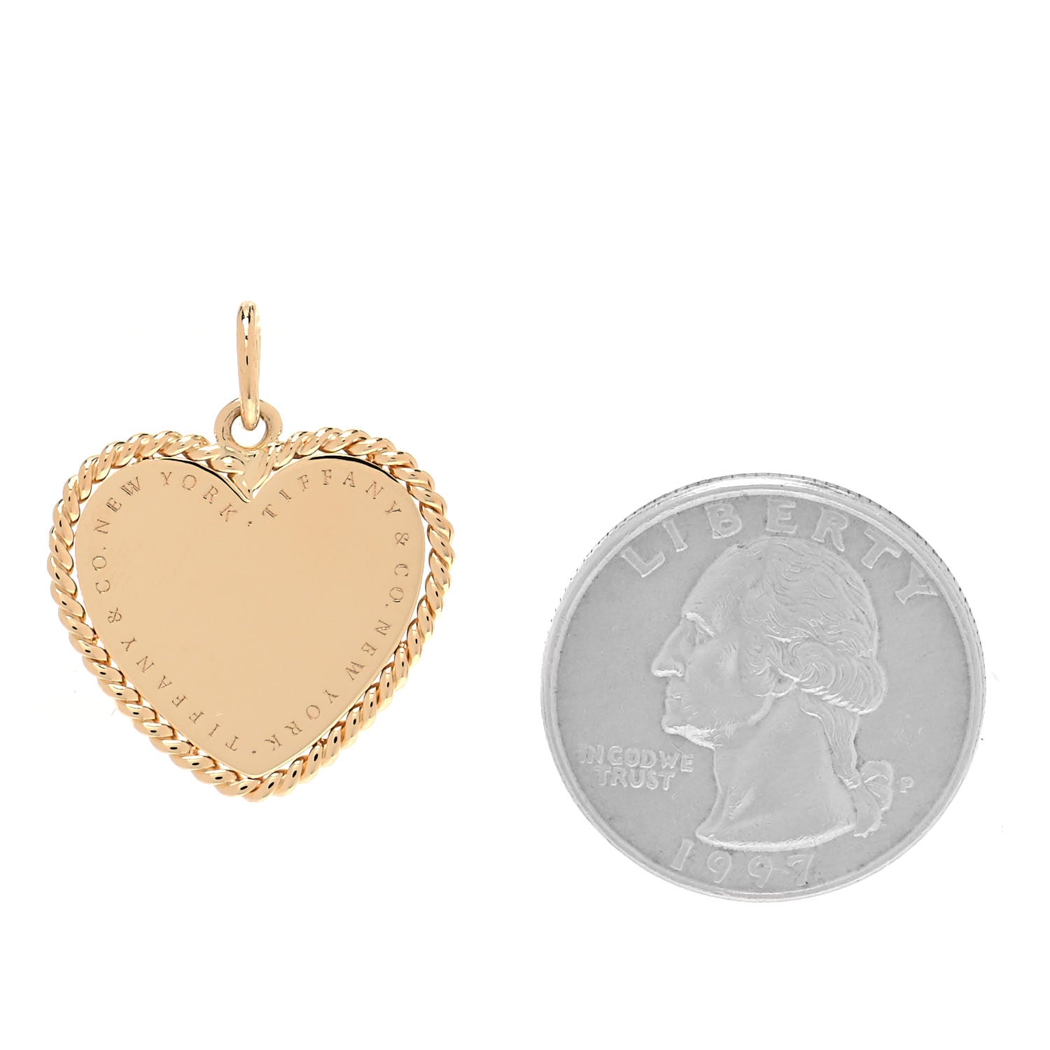 Tiffany 18K Yellow Gold Twist Heart Charm 2 of 3