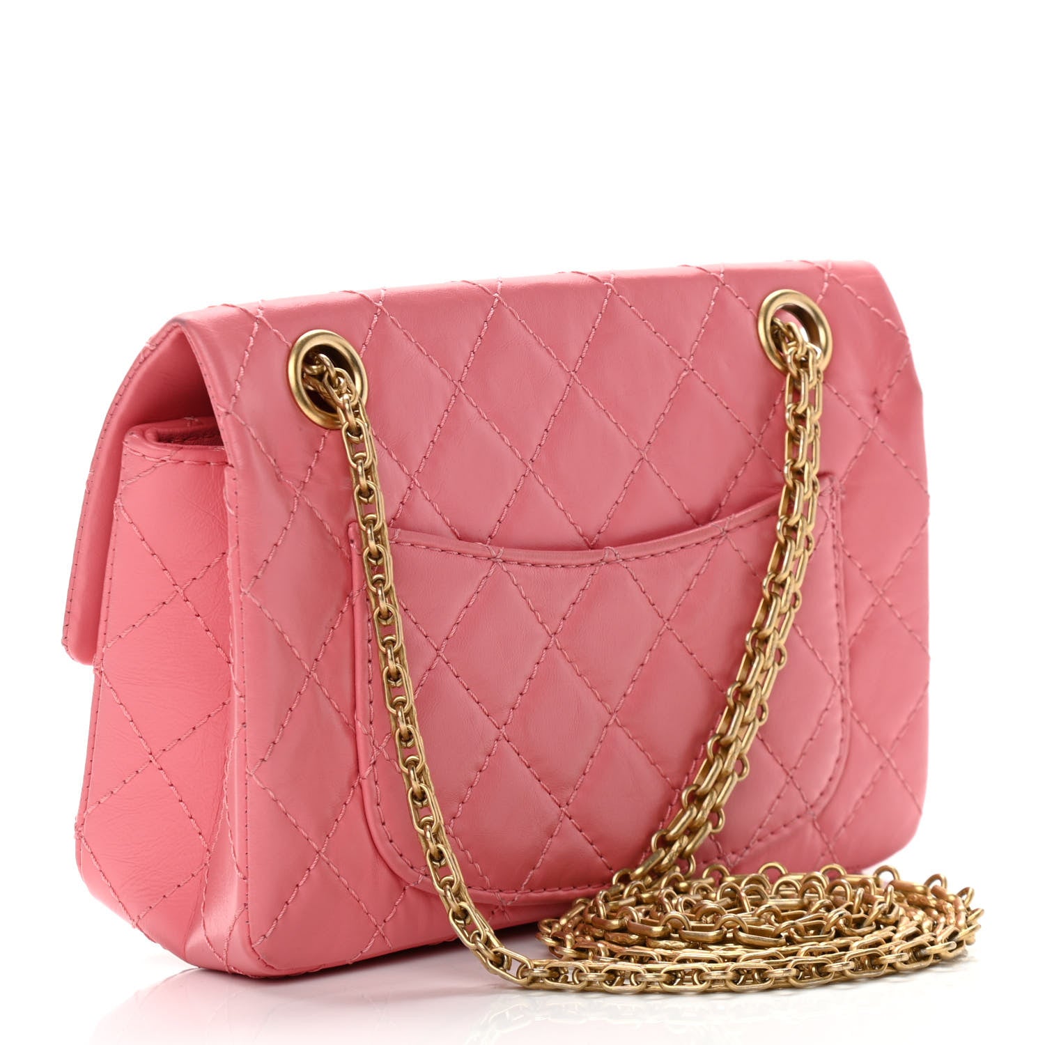 Chanel Aged Calfskin Quilted 2.55 Reissue Mini Flap Pink 3 of 12