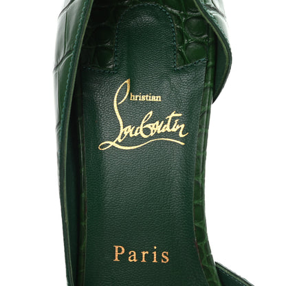 Christian Louboutin Crocodile Embossed Calfskin Iriza 70 Pumps 37 Green 6 of 8