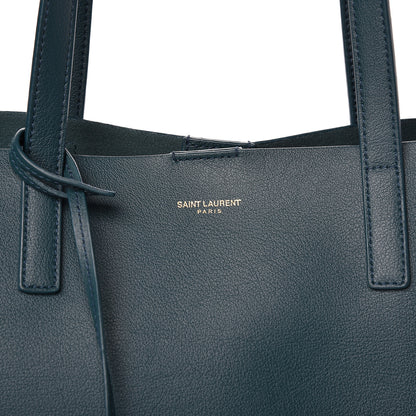 Saint Laurent Calfskin Large Shopping Tote Dark Turquoise 8 of 14