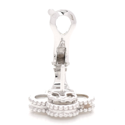 Van Cleef & Arpels 18K White Gold Mother of Pearl Vintage Alhambra Earrings 5 of 6