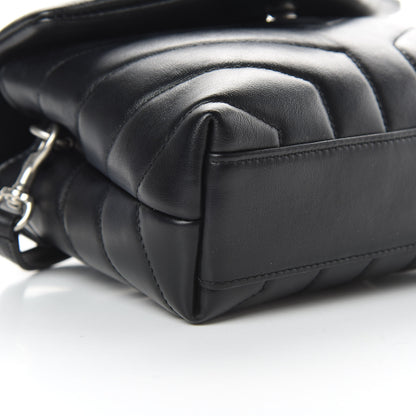 Saint Laurent Calfskin Y Quilted Monogram Toy Loulou Crossbody Bag Black 9 of 10
