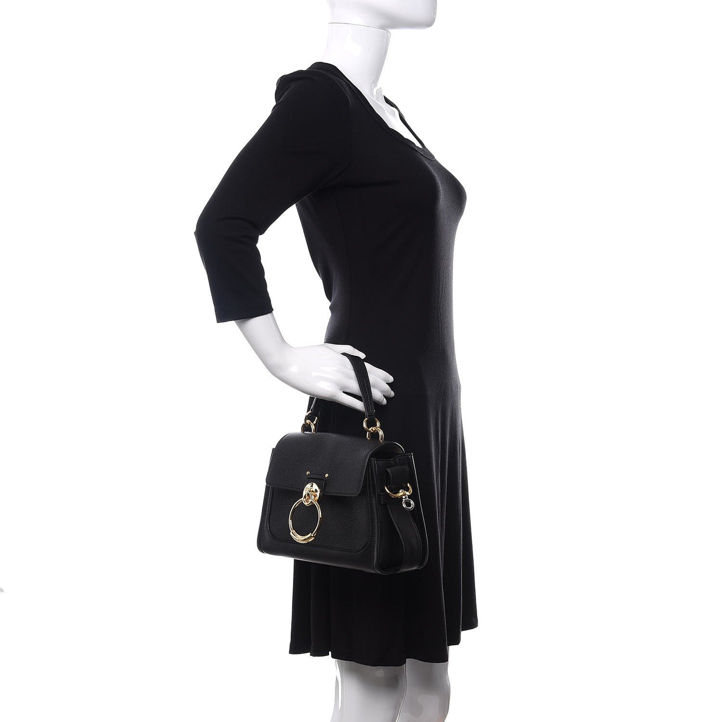 Calfskin Mini Tess Day Bag Black