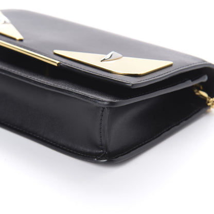 Fendi Vitello Liberty Lucido Metal Monster Eyes Tube Wallet on Chain Black 7 of 10