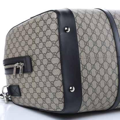 Gucci GG Supreme Monogram Selleria Calfskin Large Duffle Beige Ebony Black 8 of 11