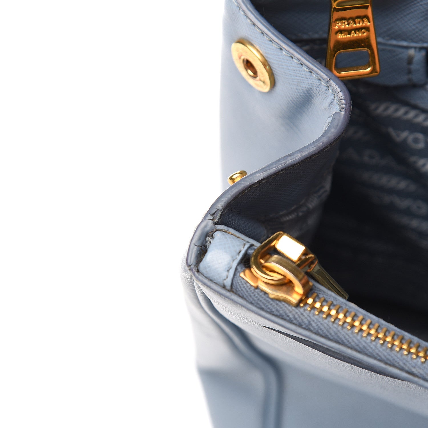 Prada Saffiano Medium Galleria Double Zip Tote Aviazione 10 of 20