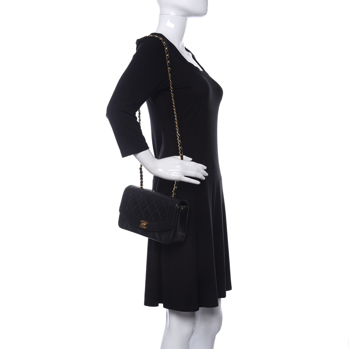Lambskin Quilted Small Single Flap Black