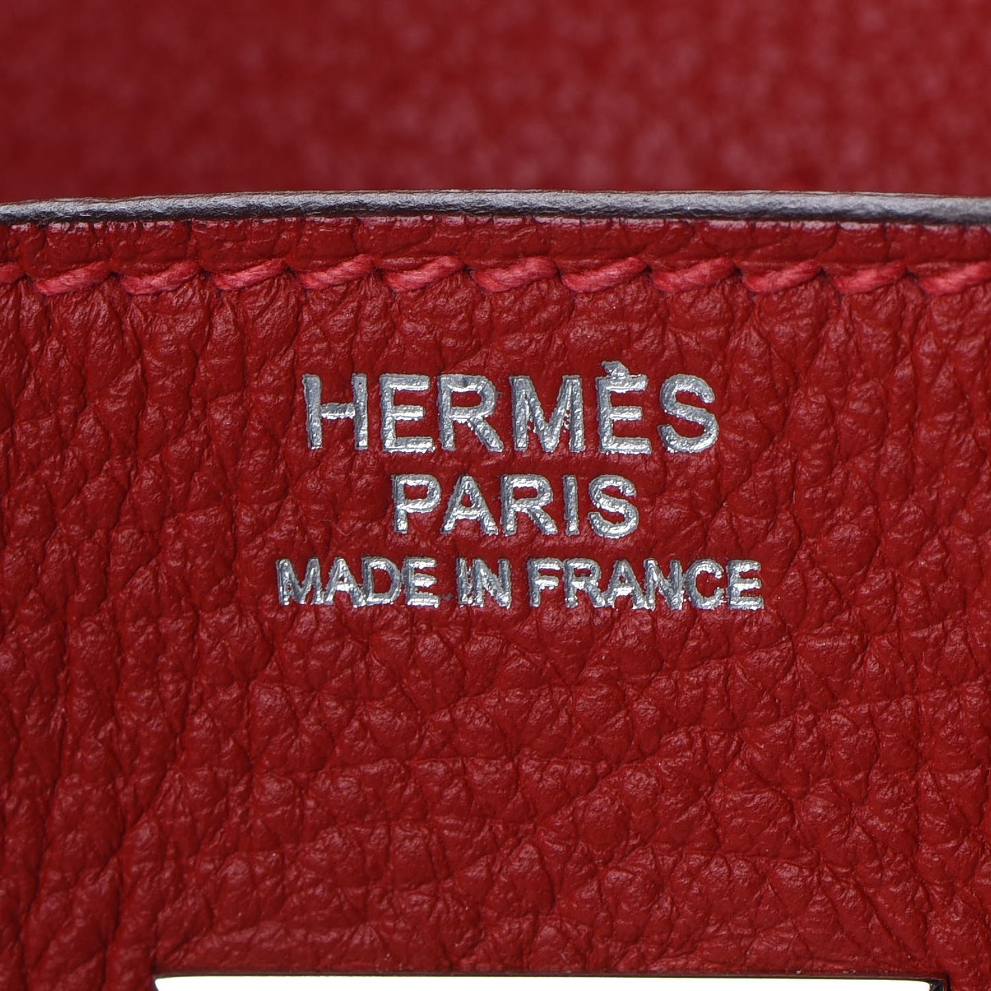 Taurillon Clemence Birkin 30 Rouge Casaque