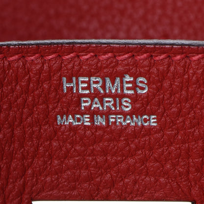 Hermes Taurillon Clemence Birkin 30 Rouge Casaque 20 of 31