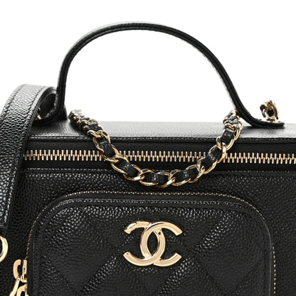 Chanel Caviar Quilted Top Handle Pocket Vanity Case Black 9 of 12