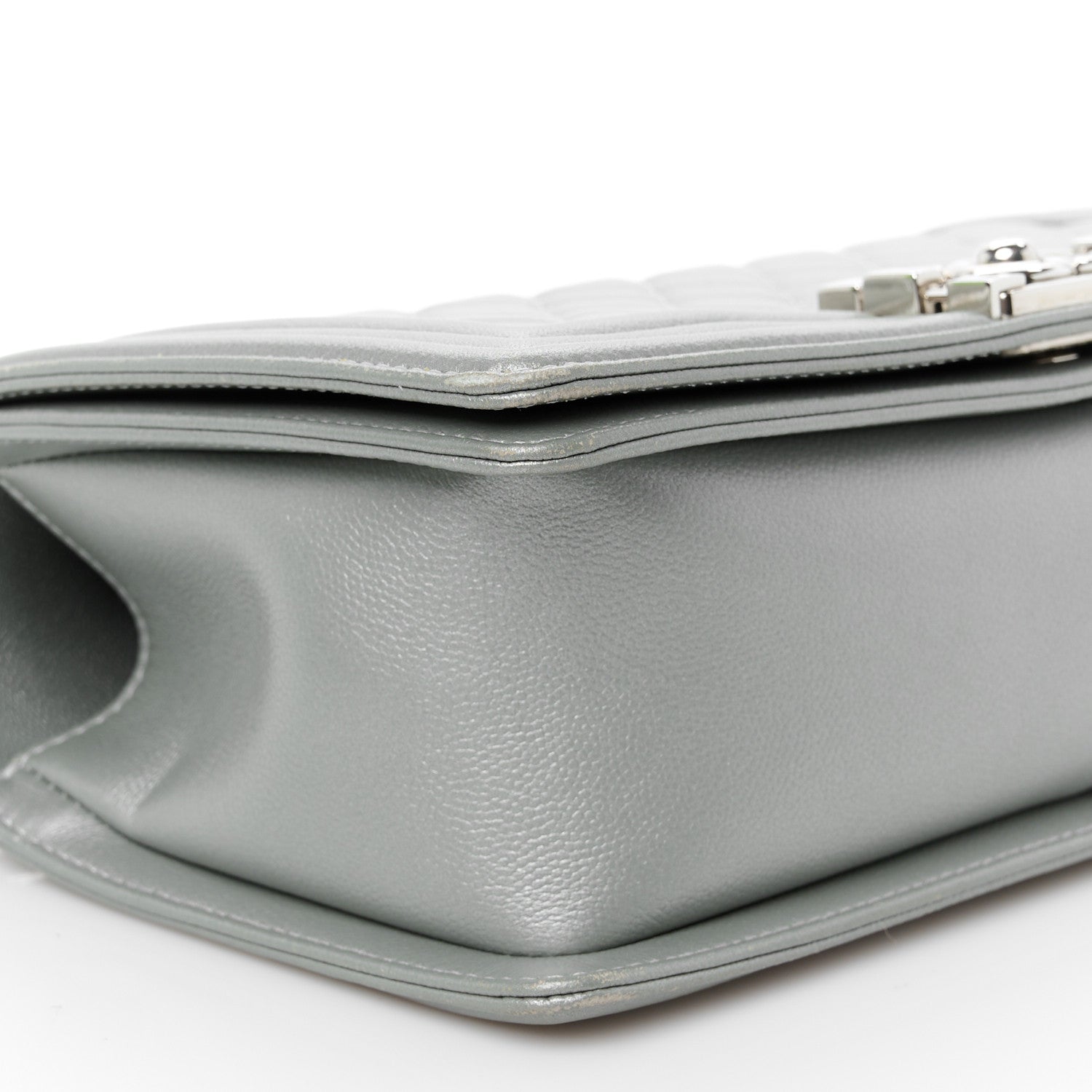 Chanel Metallic Caviar Quilted Medium Boy Flap Silver 9 of 11