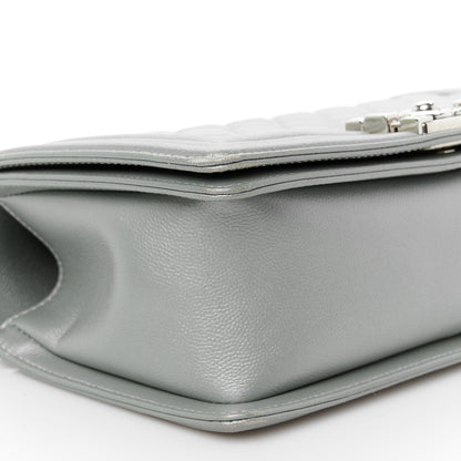 Chanel Metallic Caviar Quilted Medium Boy Flap Silver 9 of 11