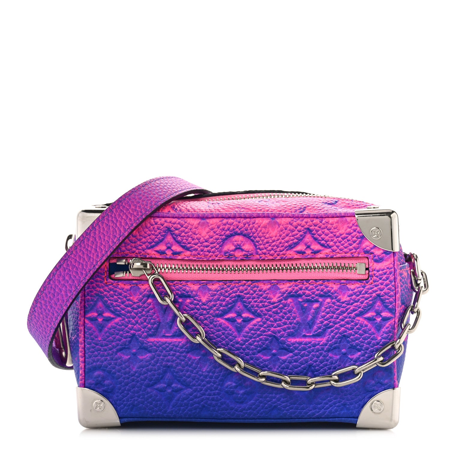 Louis Vuitton Taurillon Illusion Mini Soft Trunk Bleu Rose 1 of 8