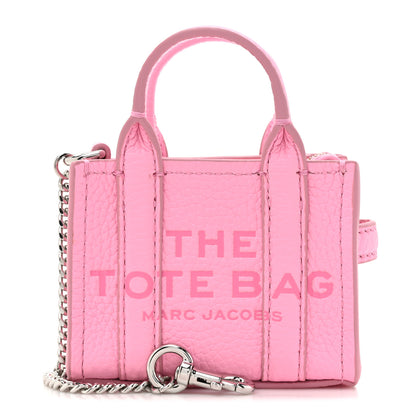 Marc Jacobs Grained Calfskin Nano Bag Charm The Tote Bag Fluro Candy Pink 1 of 7