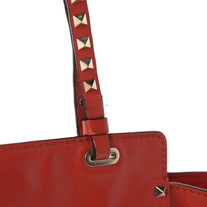 Valentino Garavani Vitello Small Rockstud Tote Deep Orange 9 of 10