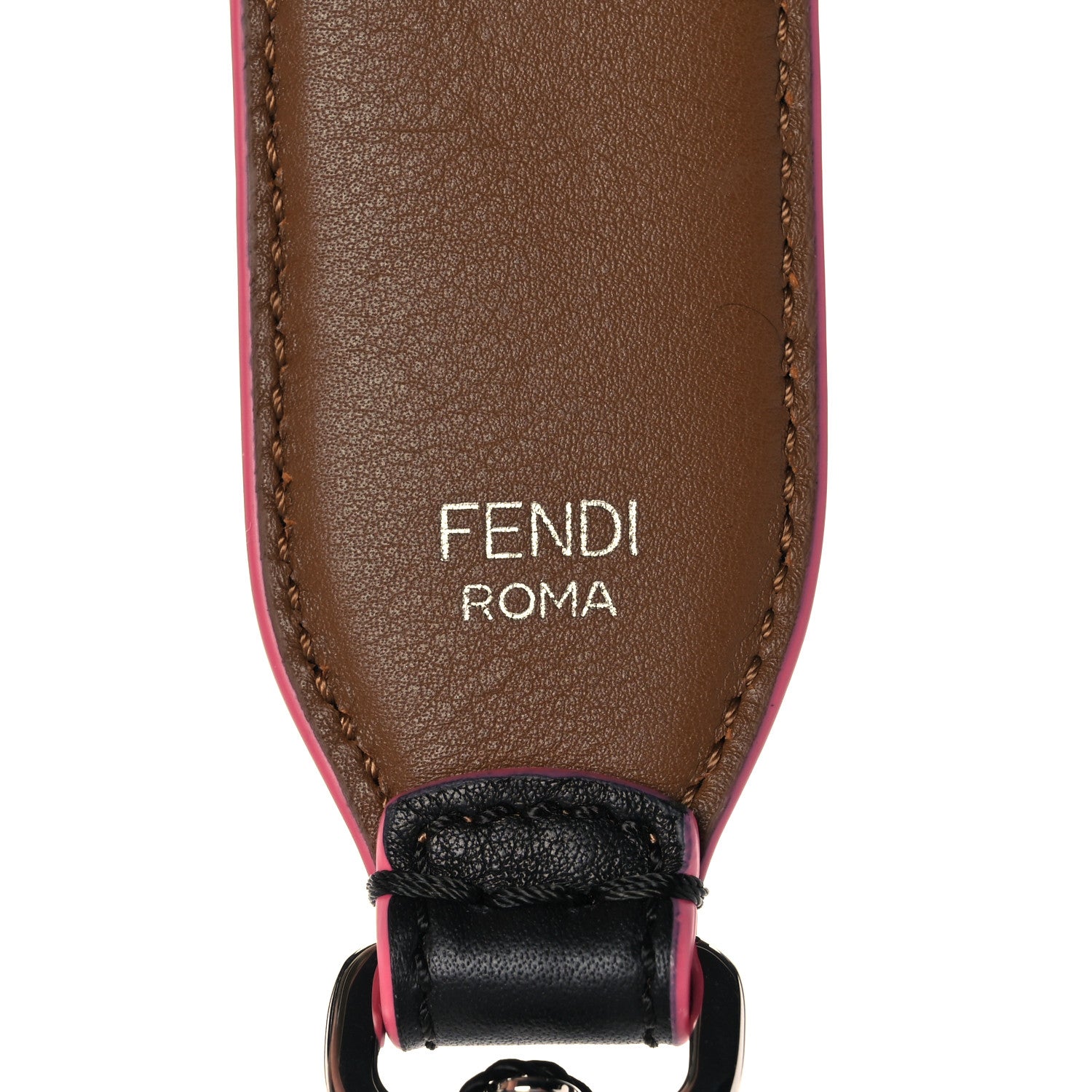 Fendi Vitello Dolce Plexiglass Bi-Color Studded Strap You Black Brownie Multicolor 4 of 5